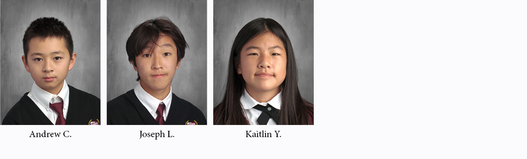 Andrew C., Joseph L., and Kaitlyn Y.– 2022 AMC 10 Certificate of Distinction winners