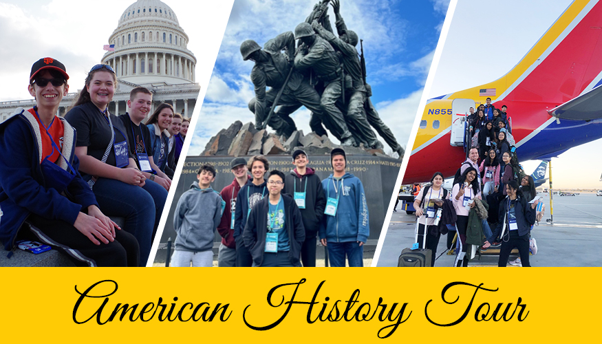 Challenger middle school students on American History Tour